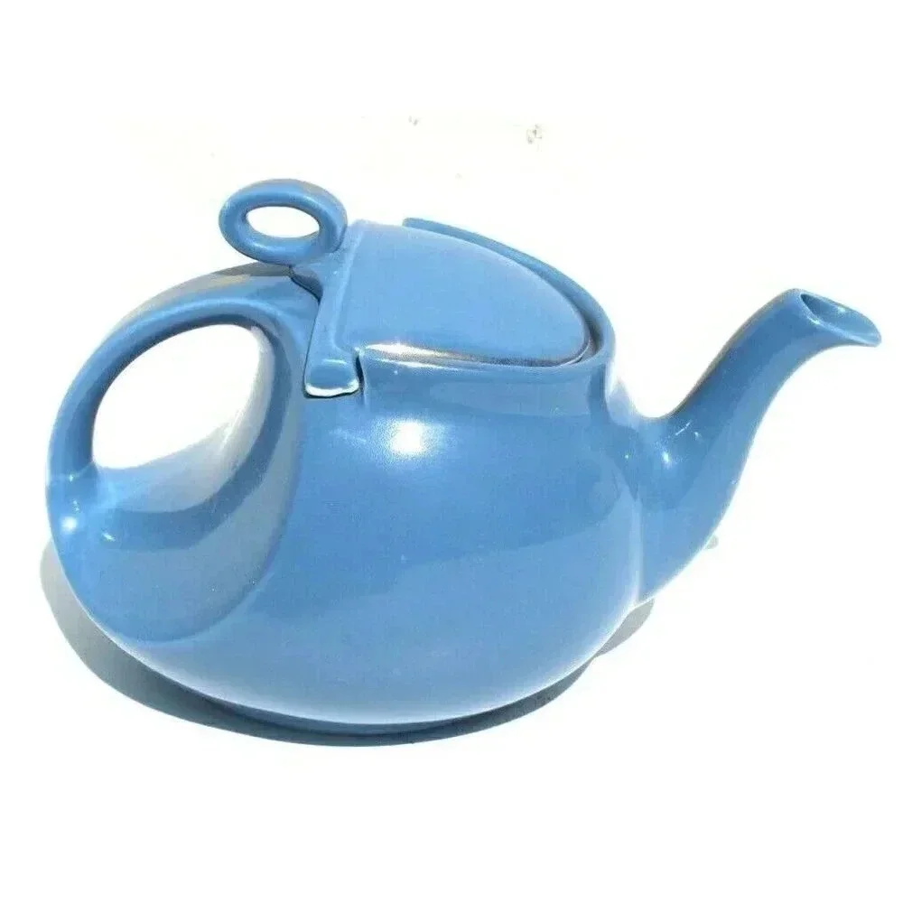 Vintage Hall Superior Quality Kitchenware Porcelain Teapot Art Deco Blue Rare